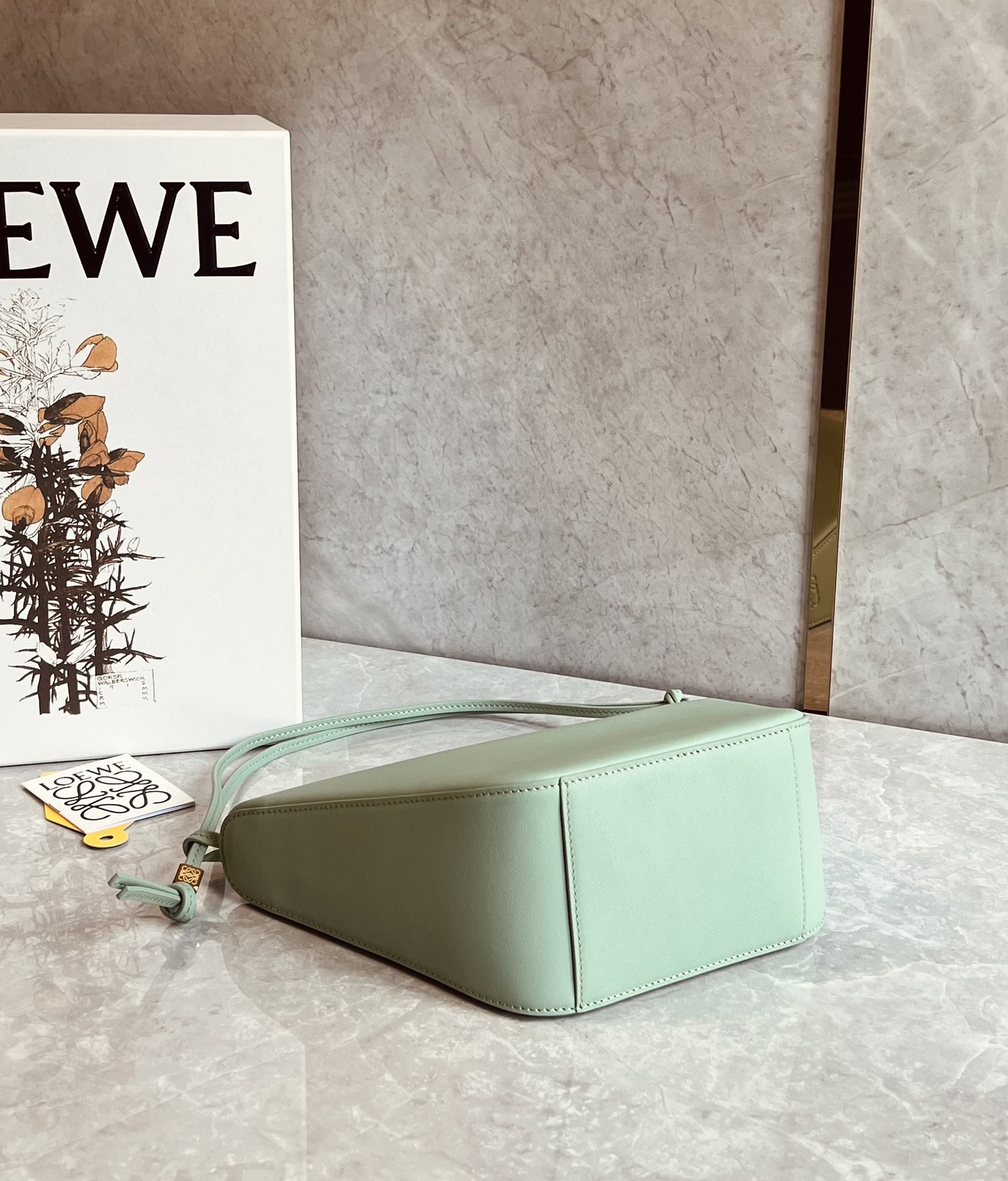 Loewe Mini Hammock Hobo Bag in Classic Calfskin Light Green